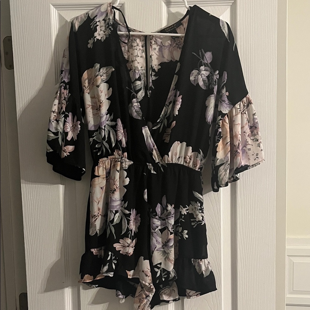Forever 21 Black and Pink Floral Dress